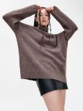 Melanżowy sweter oversize z wełną - brązowy - CROPP - small1