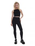 Czarne spodnie skinny w kratkę - szary - CROPP - small1