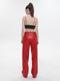 Crvene pantalone od veštačke kože - Crvena - CROPP - small3