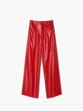 Crvene pantalone od veštačke kože - Crvena - CROPP - small4