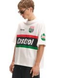 Majica s printom Castrol - krem - CROPP - small1