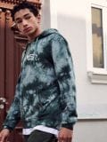 Bluza tie dye z kapturem - zielony - CROPP - small1