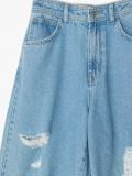 Jeansy wide leg z dziurami - niebieski - CROPP - small5