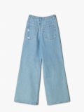Jeansy wide leg z dziurami - niebieski - CROPP - small6