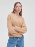 Dzianinowy sweter - beżowy - CROPP - small1