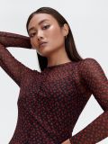 Vestito nero con motivo floreale rosso - Rosso - CROPP - small1