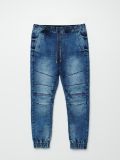 Jeansowe joggery z efektem sprania - niebieski - CROPP - small1