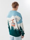 Sweter z motywem zimowym - niebieski - CROPP - small3