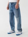 Patchworkowe jeansy - niebieski - CROPP - small1