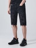 Jeansowe szorty slim z dziurami - czarny - CROPP - small2