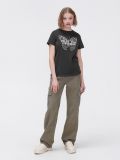 Koszulka oversize z nadrukiem - szary - CROPP - small1