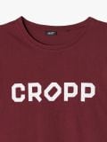 Bordowy T-shirt z nadrukiem CROPP - kasztanowy - CROPP - small5