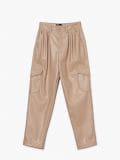 Beżowe joggery cargo z imitacji skóry - beżowy - CROPP - small4