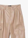 Beżowe joggery cargo z imitacji skóry - beżowy - CROPP - small5