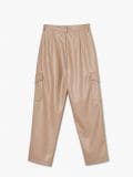 Beżowe joggery cargo z imitacji skóry - beżowy - CROPP - small6