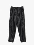Joggery cargo z imitacji skóry - czarny - CROPP - small4