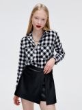 Czarne spódnico-szorty z imitacji skóry - czarny - CROPP - small2