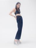 Jeansy straight z ozdobnymi nitami - czarny - CROPP - small1