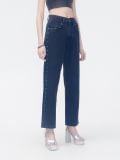 Jeansy straight z ozdobnymi nitami - czarny - CROPP - small2
