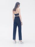 Jeansy straight z ozdobnymi nitami - czarny - CROPP - small3