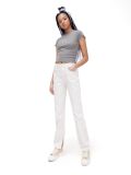 Jeansy z rozcięciem - kremowy - CROPP - small1