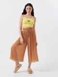 Plisowane spodnie kuloty - brązowy - CROPP - small1