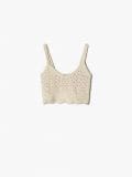 Ażurowy top - beżowy - CROPP - small1