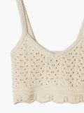 Ażurowy top - beżowy - CROPP - small2
