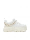 Białe sneakersy chunky z łańcuchem - biały - CROPP - small1