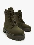 Trapery z imitacji zamszu - zielony - CROPP - small1