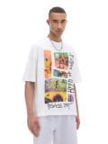 T-shirt oversize z nadrukiem - biały - CROPP - small1