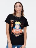 Czarny t-shirt z nadrukiem Naruto - czarny - CROPP - small1