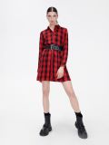 Koszulowa sukienka  w kratę - czerwony - CROPP - small1