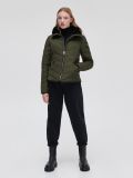 Kurtka puffer z wysokim kołnierzem - zielony - CROPP - small1