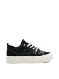 Czarne trampki z motywem gwiazd - czarny - CROPP - small1