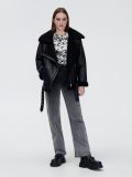 Kurtka biker z futerkiem sherpa - czarny - CROPP - small1