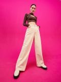 High-Waist-Jeans im Wide-Leg-Fit - Beige - CROPP - small4