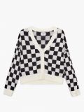 Gemusterte Strickjacke - Weiß - CROPP - small1
