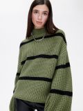 Sweter z golfem w paski - zielony - CROPP - small2