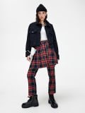 Кариран панталон - червeн - CROPP - small1