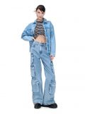 Jeansowa kurtka oversize - niebieski - CROPP - small1