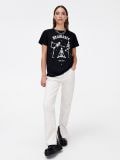 Czarny T-shirt z nadrukiem - czarny - CROPP - small2