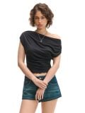 Bluza s naborima - crno - CROPP - small1