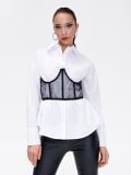 Gorset z ozdobnym wiązaniem - czarny - CROPP - small2