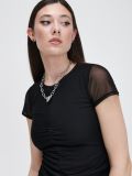 Czarna sukienka mini z marszczeniem - czarny - CROPP - small2