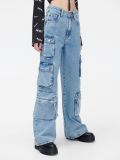 Jeansy wide leg cargo - niebieski - CROPP - small2