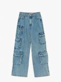 Jeansy wide leg cargo - niebieski - CROPP - small4