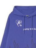 Fioletowa bluza z kapturem i motywem płomieni - fioletowy - CROPP - small5