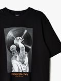 Czarny t-shirt z nadrukiem - czarny - CROPP - small5