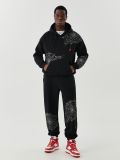 Bluza z kapturem z motywem pajęczyn - czarny - CROPP - small1